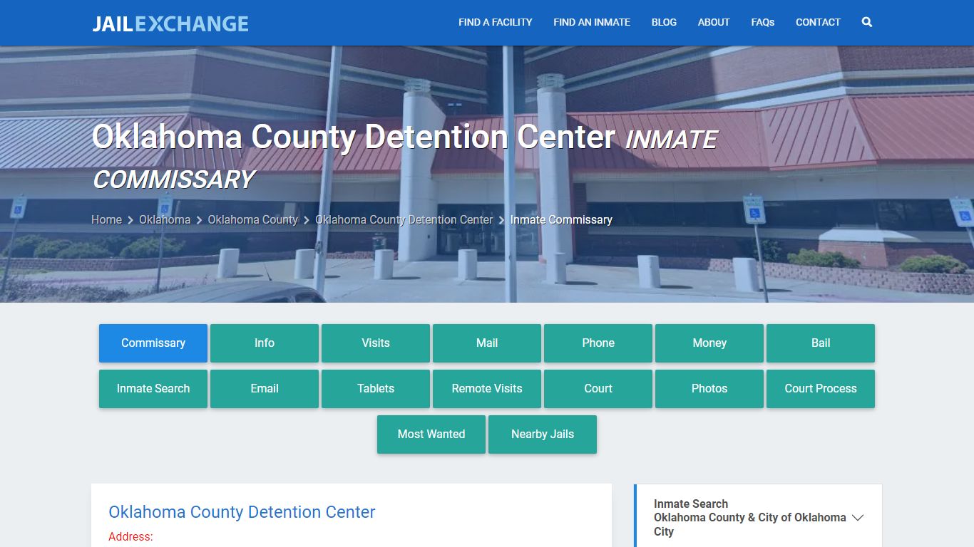 Oklahoma County Detention Center Inmate Commissary - Jail Exchange